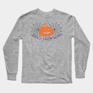 Happy Halloween Spider Net Long Sleeve T-Shirt